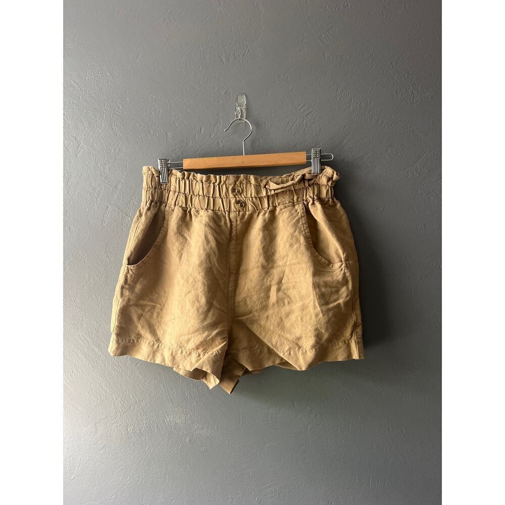 Express High Rise Kakhi Elastic Waist Shorts Medium